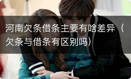 河南欠条借条主要有啥差异（欠条与借条有区别吗）