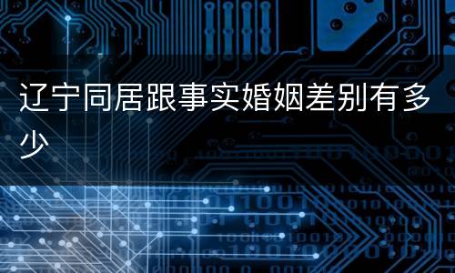 辽宁同居跟事实婚姻差别有多少