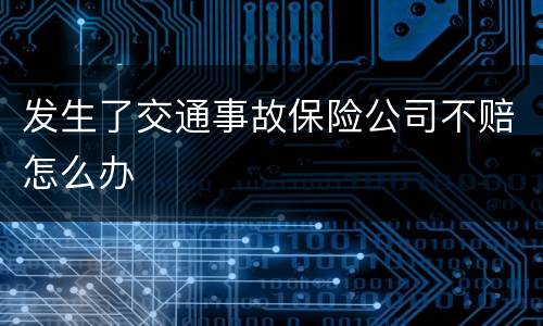 发生了交通事故保险公司不赔怎么办