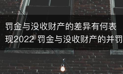 罚金与没收财产的差异有何表现2022 罚金与没收财产的并罚