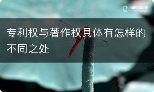 专利权与著作权具体有怎样的不同之处