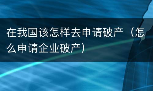 在我国该怎样去申请破产（怎么申请企业破产）