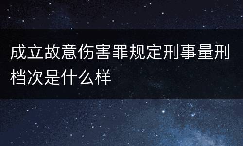 成立故意伤害罪规定刑事量刑档次是什么样