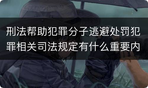 刑法帮助犯罪分子逃避处罚犯罪相关司法规定有什么重要内容