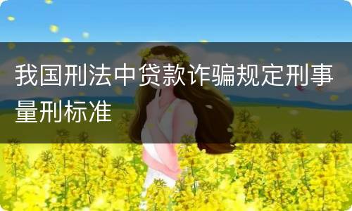 我国刑法中贷款诈骗规定刑事量刑标准