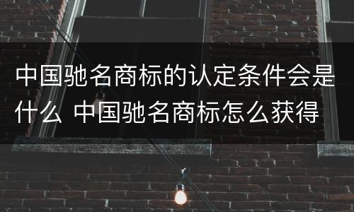 中国驰名商标的认定条件会是什么 中国驰名商标怎么获得