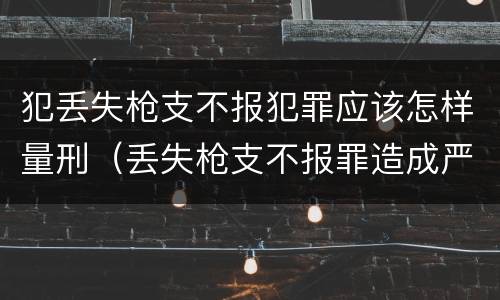 犯丢失枪支不报犯罪应该怎样量刑（丢失枪支不报罪造成严重后果）