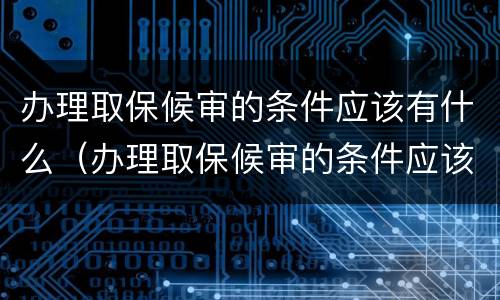 办理取保候审的条件应该有什么（办理取保候审的条件应该有什么依据）