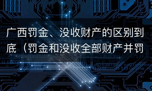 广西罚金、没收财产的区别到底（罚金和没收全部财产并罚）