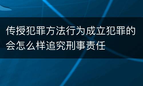 传授犯罪方法行为成立犯罪的会怎么样追究刑事责任