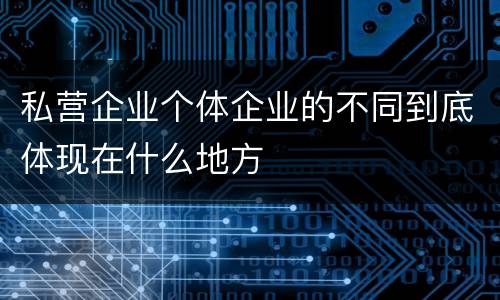 私营企业个体企业的不同到底体现在什么地方