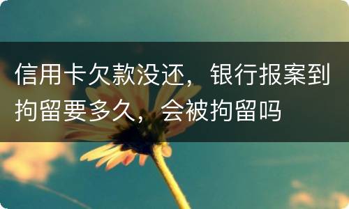 信用卡欠款没还，银行报案到拘留要多久，会被拘留吗