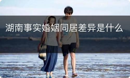 湖南事实婚姻同居差异是什么