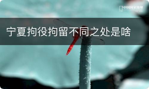 宁夏拘役拘留不同之处是啥