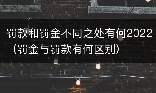 罚款和罚金不同之处有何2022（罚金与罚款有何区别）