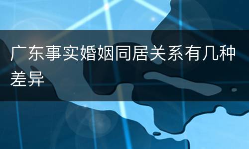 广东事实婚姻同居关系有几种差异