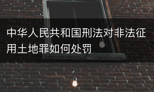 中华人民共和国刑法对非法征用土地罪如何处罚