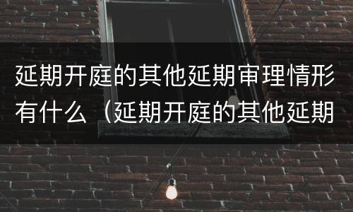 延期开庭的其他延期审理情形有什么（延期开庭的其他延期审理情形有什么区别）
