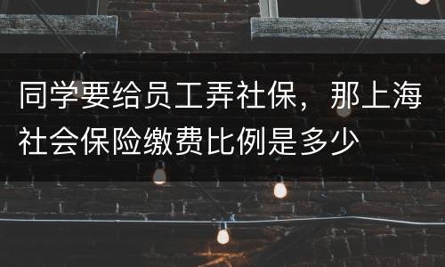 同学要给员工弄社保，那上海社会保险缴费比例是多少