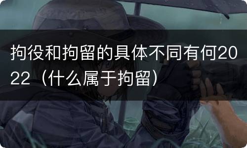 拘役和拘留的具体不同有何2022（什么属于拘留）