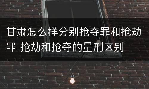 甘肃怎么样分别抢夺罪和抢劫罪 抢劫和抢夺的量刑区别
