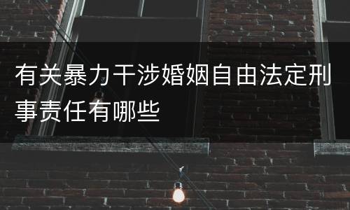 有关暴力干涉婚姻自由法定刑事责任有哪些
