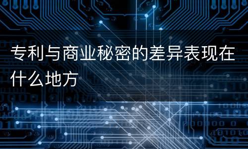 专利与商业秘密的差异表现在什么地方