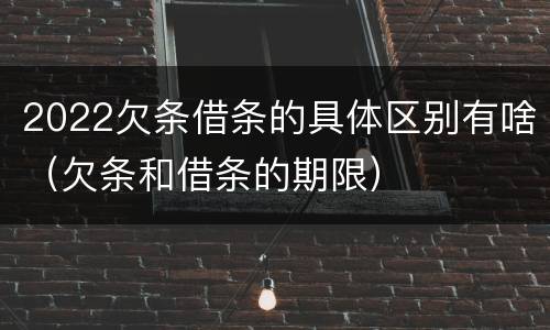 2022欠条借条的具体区别有啥（欠条和借条的期限）