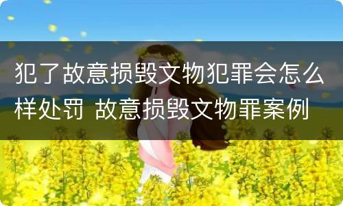 犯了故意损毁文物犯罪会怎么样处罚 故意损毁文物罪案例