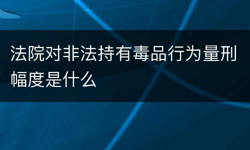 法院对非法持有毒品行为量刑幅度是什么
