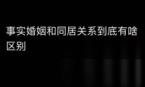 事实婚姻和同居关系到底有啥区别