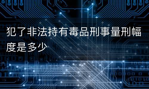 犯了非法持有毒品刑事量刑幅度是多少