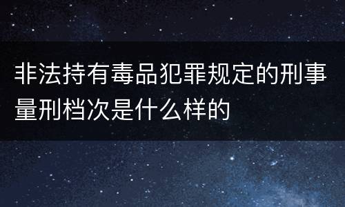 非法持有毒品犯罪规定的刑事量刑档次是什么样的