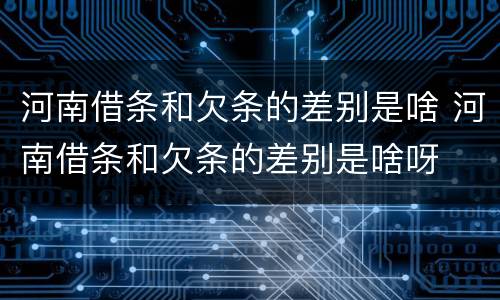 河南借条和欠条的差别是啥 河南借条和欠条的差别是啥呀