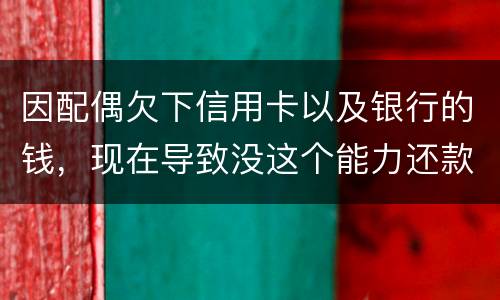 因配偶欠下信用卡以及银行的钱，现在导致没这个能力还款，该怎么做