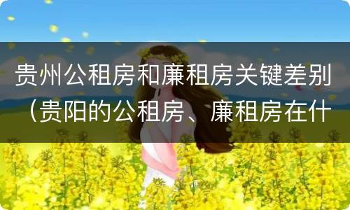 贵州公租房和廉租房关键差别（贵阳的公租房、廉租房在什么地方?）