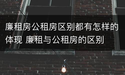 廉租房公租房区别都有怎样的体现 廉租与公租房的区别