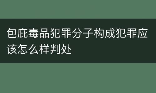 包庇毒品犯罪分子构成犯罪应该怎么样判处