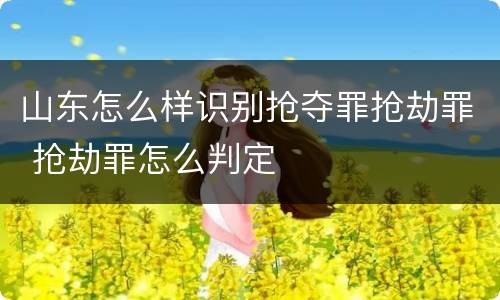 山东怎么样识别抢夺罪抢劫罪 抢劫罪怎么判定