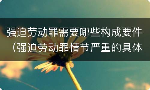 强迫劳动罪需要哪些构成要件（强迫劳动罪情节严重的具体规定）