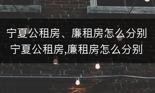 宁夏公租房、廉租房怎么分别 宁夏公租房,廉租房怎么分别的