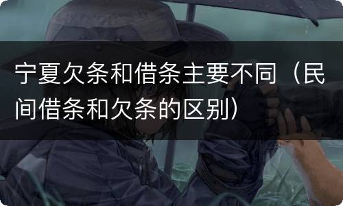 宁夏欠条和借条主要不同（民间借条和欠条的区别）