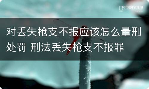 对丢失枪支不报应该怎么量刑处罚 刑法丢失枪支不报罪