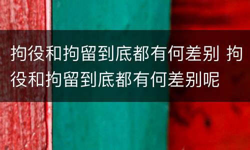 拘役和拘留到底都有何差别 拘役和拘留到底都有何差别呢