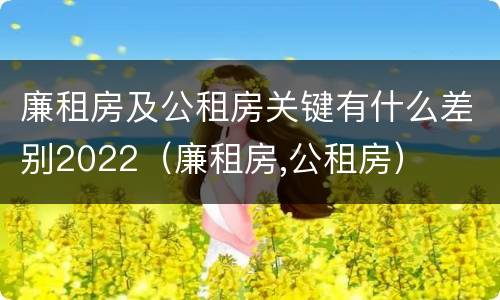 廉租房及公租房关键有什么差别2022（廉租房,公租房）