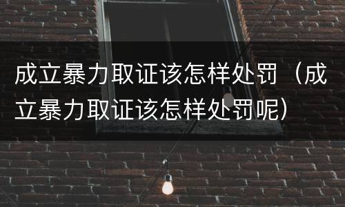 成立暴力取证该怎样处罚（成立暴力取证该怎样处罚呢）