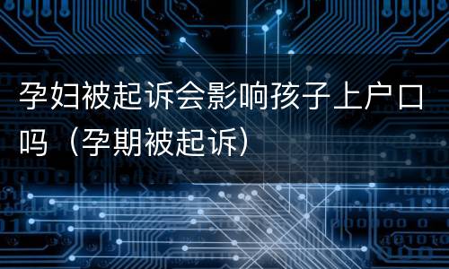 孕妇被起诉会影响孩子上户口吗（孕期被起诉）