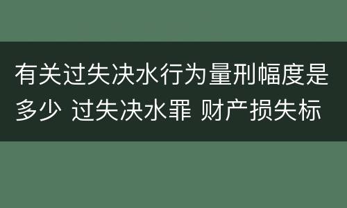 有关过失决水行为量刑幅度是多少 过失决水罪 财产损失标准