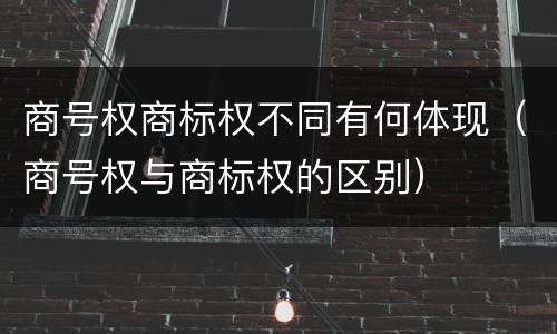 商号权商标权不同有何体现（商号权与商标权的区别）