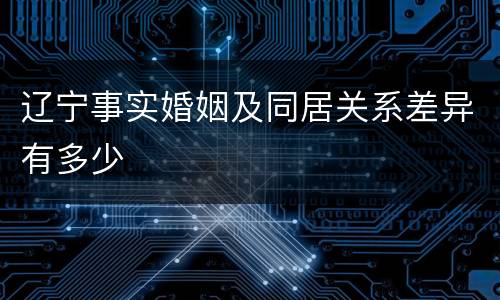 辽宁事实婚姻及同居关系差异有多少